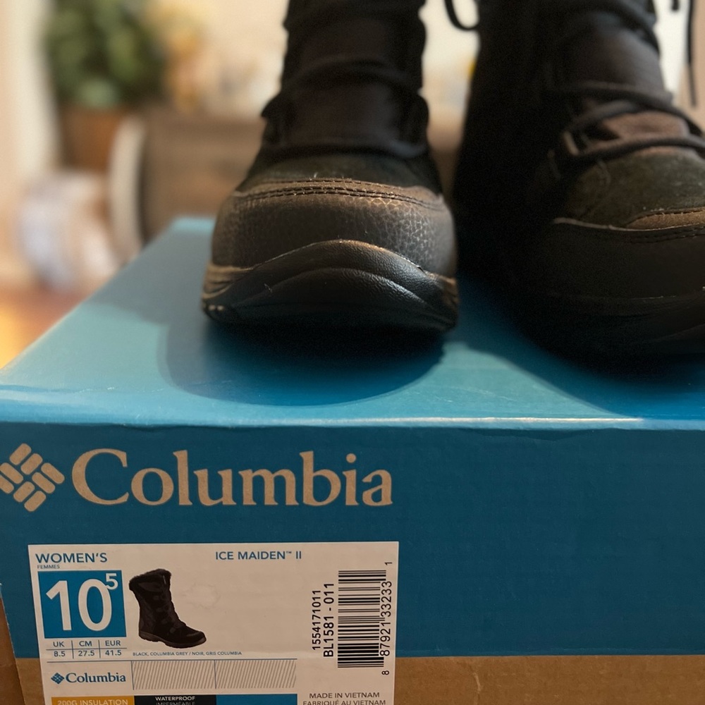 Columbia Women's Ice Maiden II Waterproof Winter Snow Boot Black Size 10.5 EUC - Picture 7 of 7